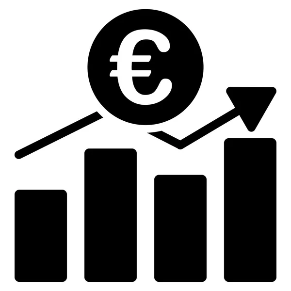 Euro Business Chart Icono de vector plano — Vector de stock