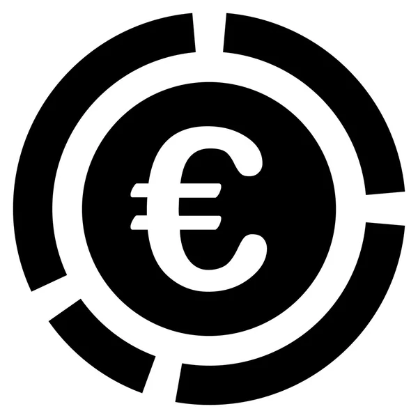 Euro Schéma financier Icône vectorielle plate — Image vectorielle