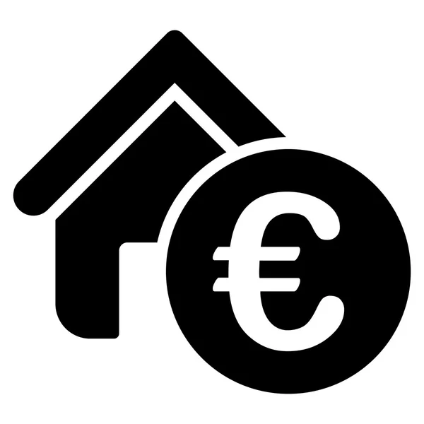 Euro Home Rent Flat Vector Icon — Stock Vector