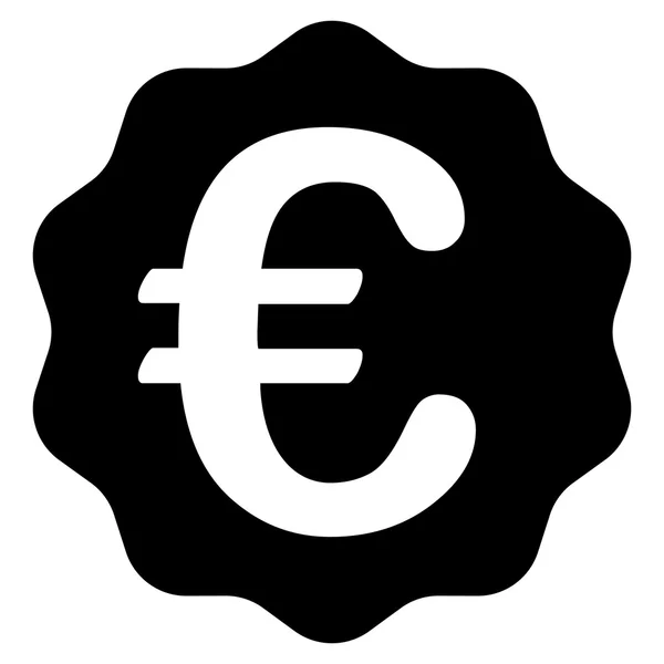 Euro Reward Seal Flat Vector Icon — Stock Vector