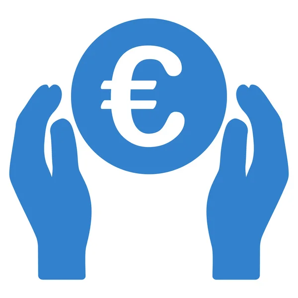 Euro Care Hands Flat Vector Icon — Stock Vector