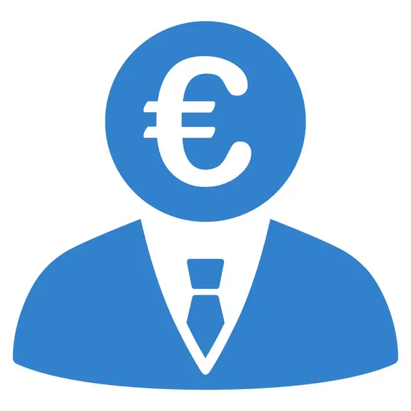 Ευρώ υπάλληλος επίπεδη διάνυσμα εικονίδιο — Διανυσματικό Αρχείο