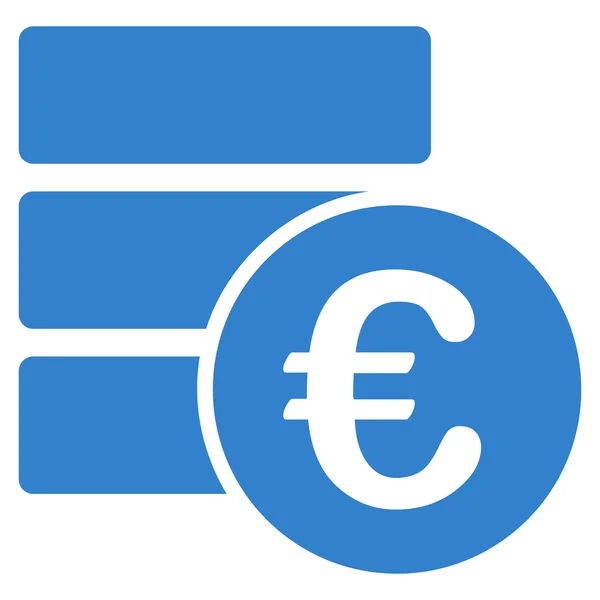 Euro Database Flat Vector Icon — Stock Vector