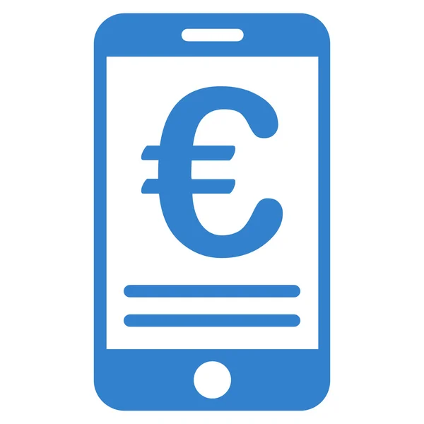 Euro mobilní bankovnictví plochý vektorové ikony — Stockový vektor