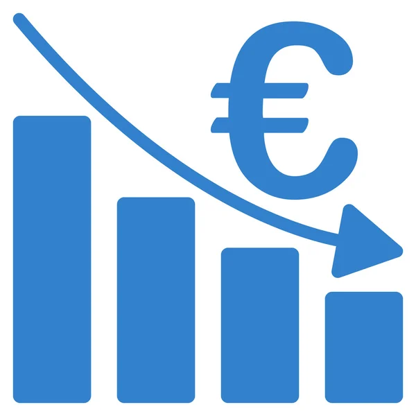 Euro Recessione Bar Grafico Icona vettoriale piatta — Vettoriale Stock