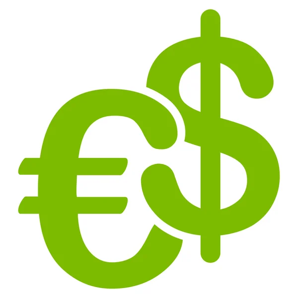 Euro y dólar Moneda Icono de vector plano — Vector de stock