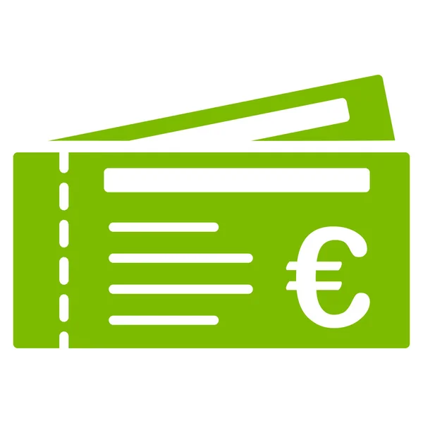 Euro Bilhetes Flat Vector Icon — Vetor de Stock