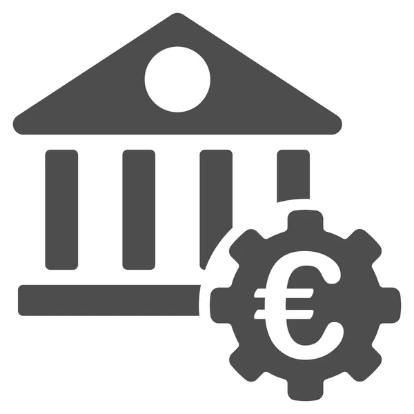 Euro Bank épület lapos Vector Icon Options — Stock Vector