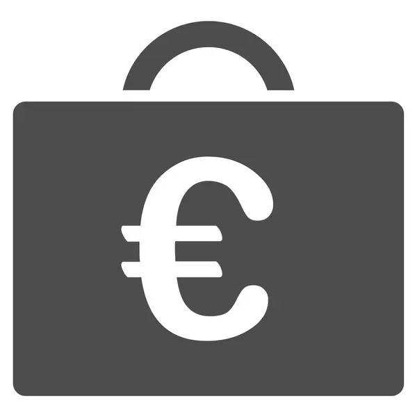 Euro Buchhaltung Fall flache Vektor-Symbol — Stockvektor