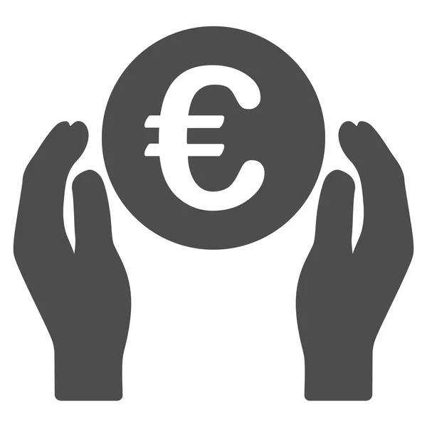 Euro zorg handen plat Vector Icon — Stockvector
