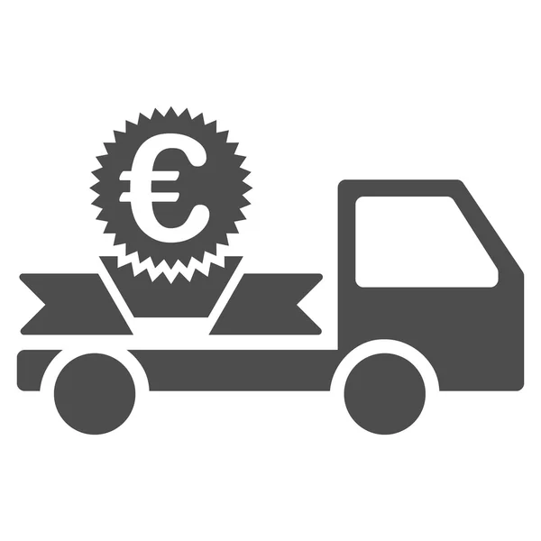 Euro Gift Delivery Flat Vector Icon — Stock Vector