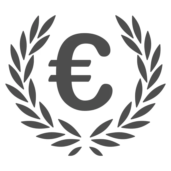Icône vectorielle plate de couronne d'euro laurier — Image vectorielle