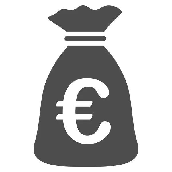 Euro Money Bag Flat Vector Icon — Stock Vector
