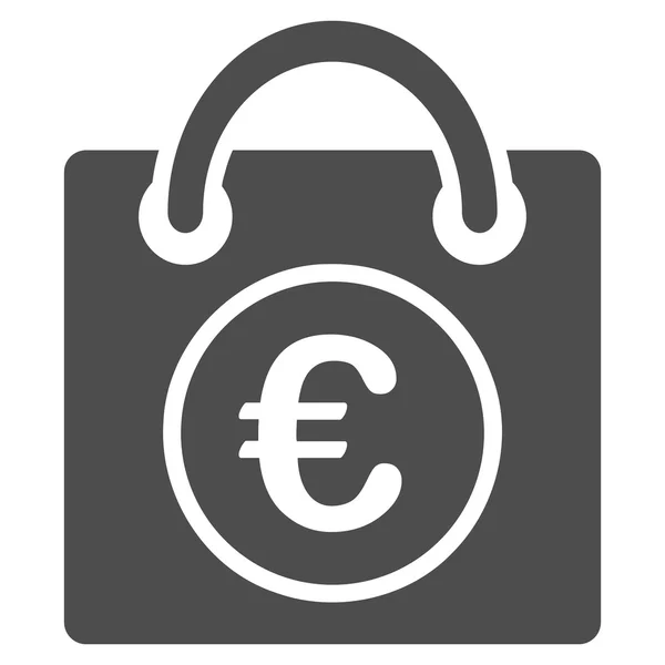 Euro Einkaufstasche flacher Vektor Symbol — Stockvektor