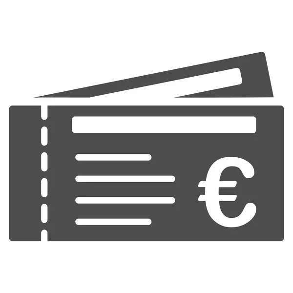 Euro Bilhetes Flat Vector Icon —  Vetores de Stock