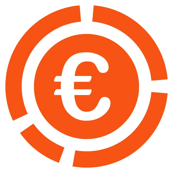 Euro Diagrama financiero Flat Vector Icon — Archivo Imágenes Vectoriales