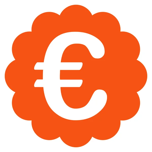 Sello de calidad Euro Vector plano Icono — Archivo Imágenes Vectoriales