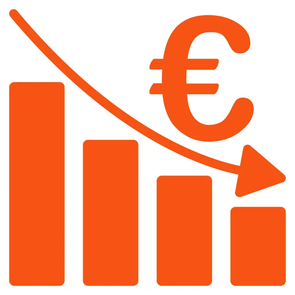 Euro recesszió diagram lapos vektor ikon — Stock Vector