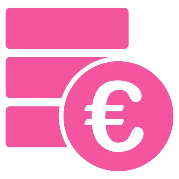Euro Datenbank Flat Vector Icon — Stockvektor
