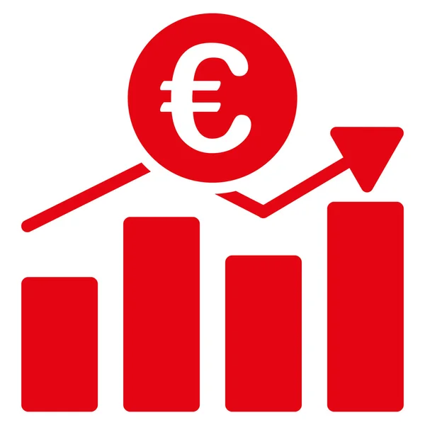 Euro Business graf ploché vektorové ikony — Stockový vektor