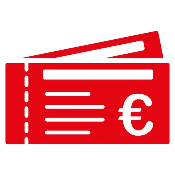 Euro Tickets Flat Vector Icon — Stock Vector