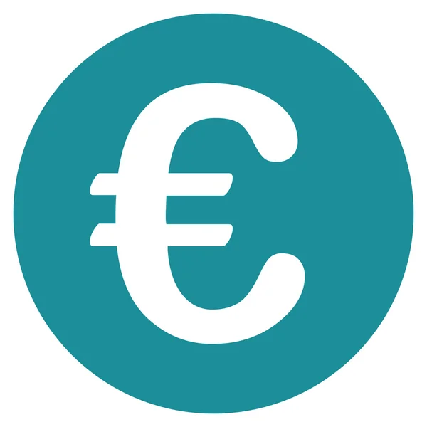 Euro pièce plat vecteur icône — Image vectorielle
