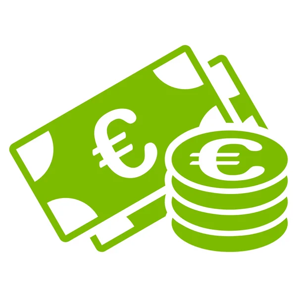 Ikon Vektor Flat Uang Euro - Stok Vektor