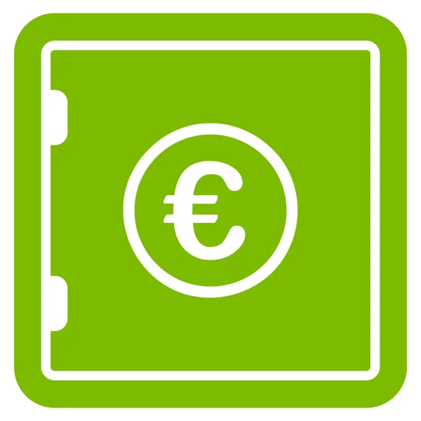 Euro caja fuerte plana Vector icono — Vector de stock