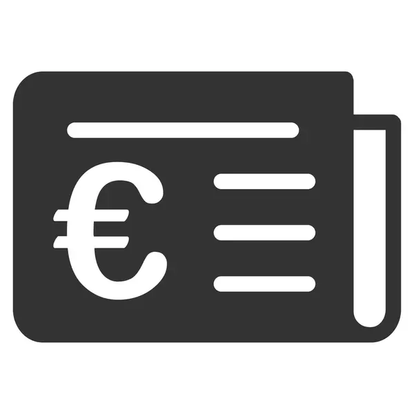 Euro Notícias Bancárias Flat Vector Icon —  Vetores de Stock