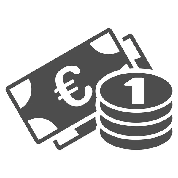 Ikon Vektor Flat Euro Cash - Stok Vektor