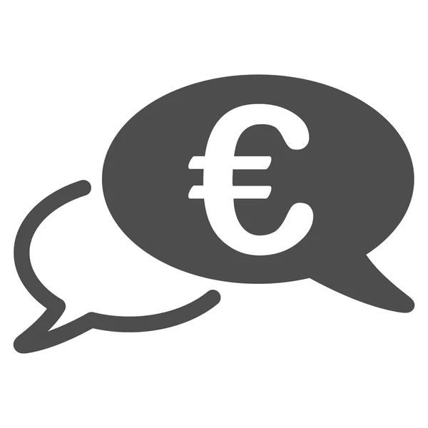 Euro Chat Flat Vector Icon — Stockvektor