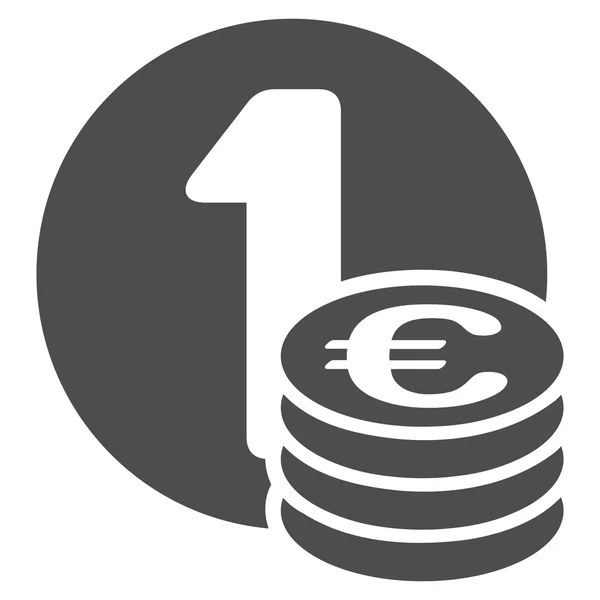 Euro pièces plat vectoriel Icône — Image vectorielle