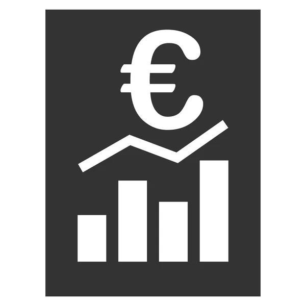 Euro Sale Report Flat Vector Icon — Stock Vector