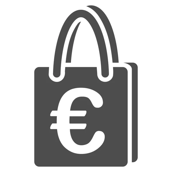 Ευρώ εικονίδιο επίπεδη διάνυσμα τσάντα για ψώνια — Διανυσματικό Αρχείο