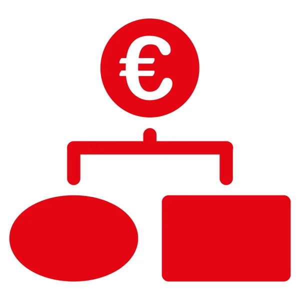 Euro stroomdiagram plat vector pictogram — Stockvector