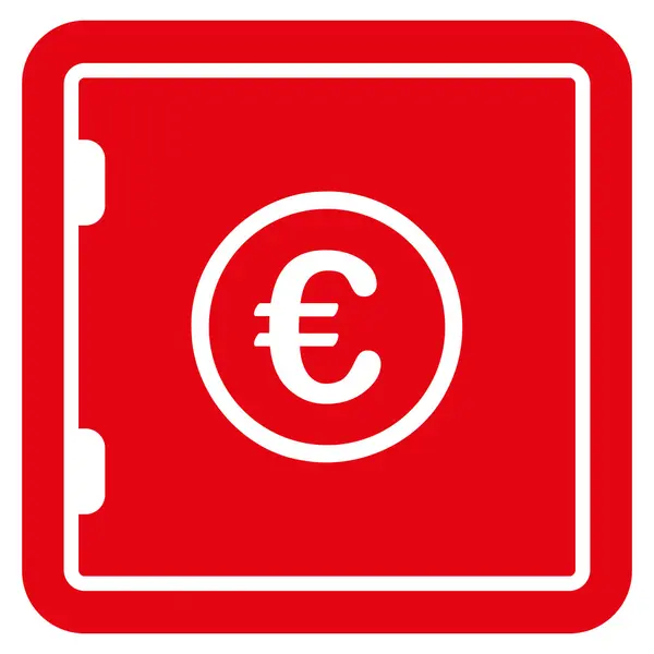 Euro caja fuerte plana Vector icono — Archivo Imágenes Vectoriales