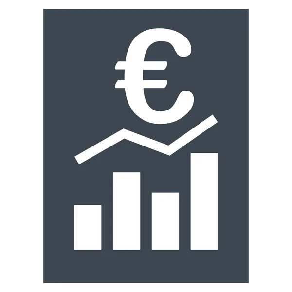 Euro Relatório de Venda Flat Vector Icon —  Vetores de Stock