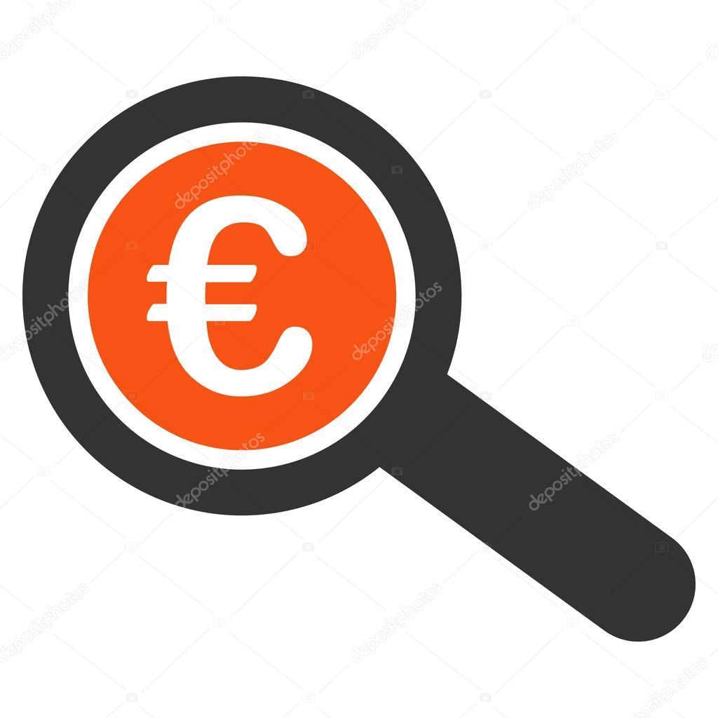 Euro Financial Audit Flat Vector Icon