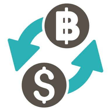 Doları Baht Exchange düz glif simgesi