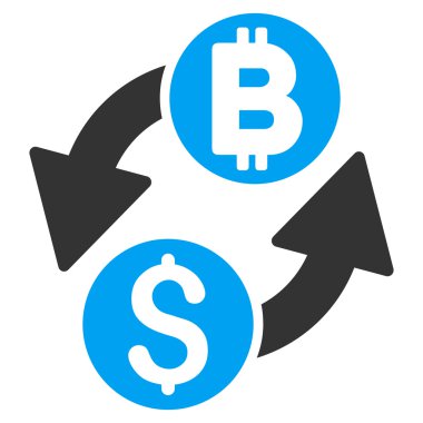 Doları Bitcoin Exchange düz vektör simgesi