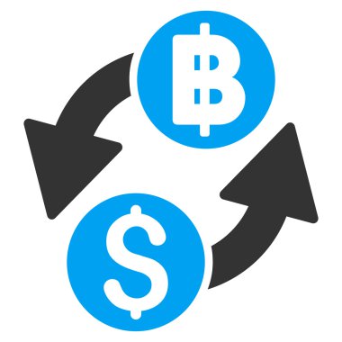 Doları Baht Exchange düz vektör simgesi