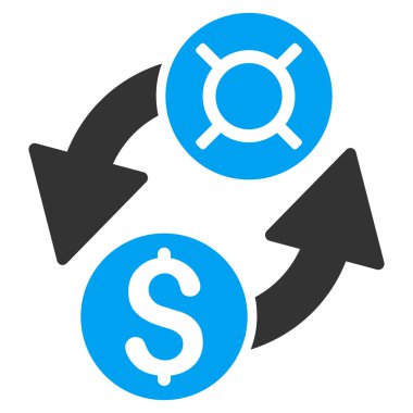 Dolar Döviz Alım Satım düz vektör simgesi