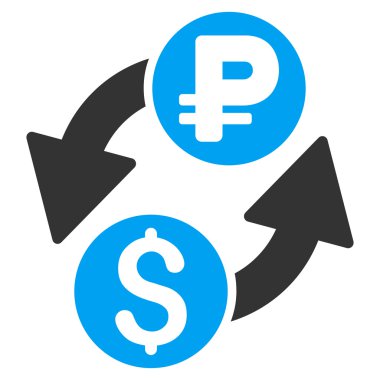 Doları Rublesi Döviz düz vektör simgesi