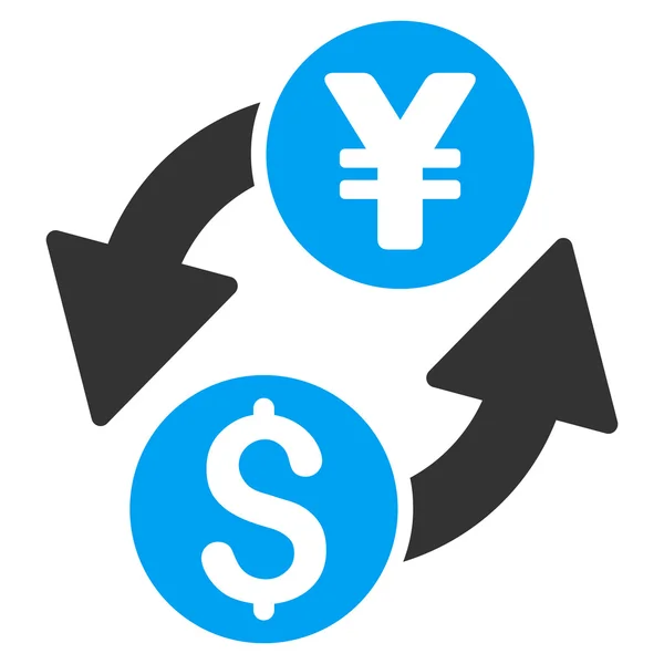 Dolar Yen wymiany płaskie wektor ikona — Wektor stockowy