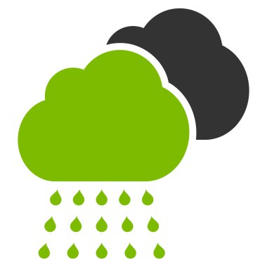 Yağmur bulutları düz vektör simgesi