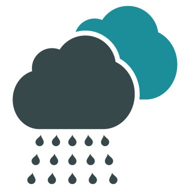 Yağmur bulutları düz vektör simgesi