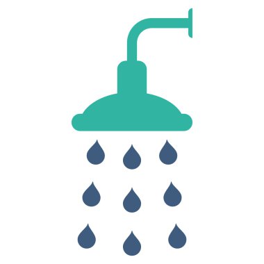 Duş düz vektör simgesi