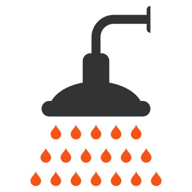 Duş düz vektör simgesi