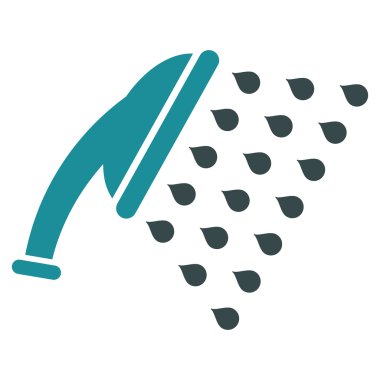 Duş düz vektör simgesi