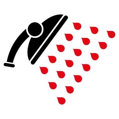 Duş düz vektör simgesi